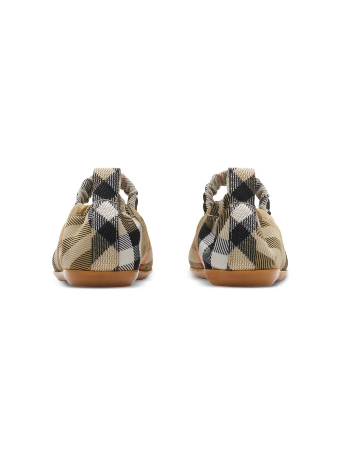 Балетки в клетку Burberry Kids, нейтральный цвет — фото 4