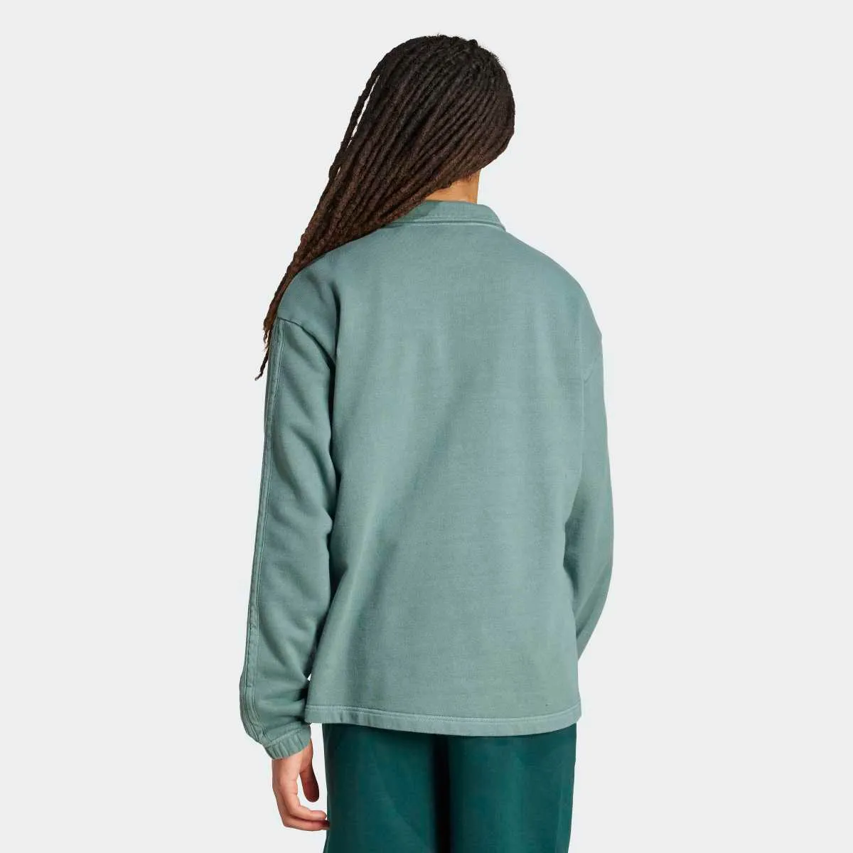 Мужская толстовка All Size French Terry Washed Half-Zip adidas, зеленый — фото 2