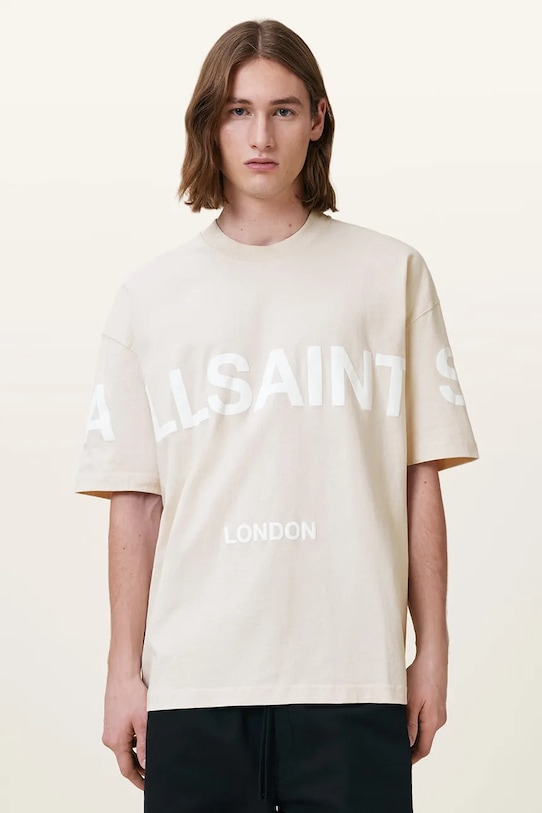 

Хлопковая футболка BIGGY Allsaints, бежевый