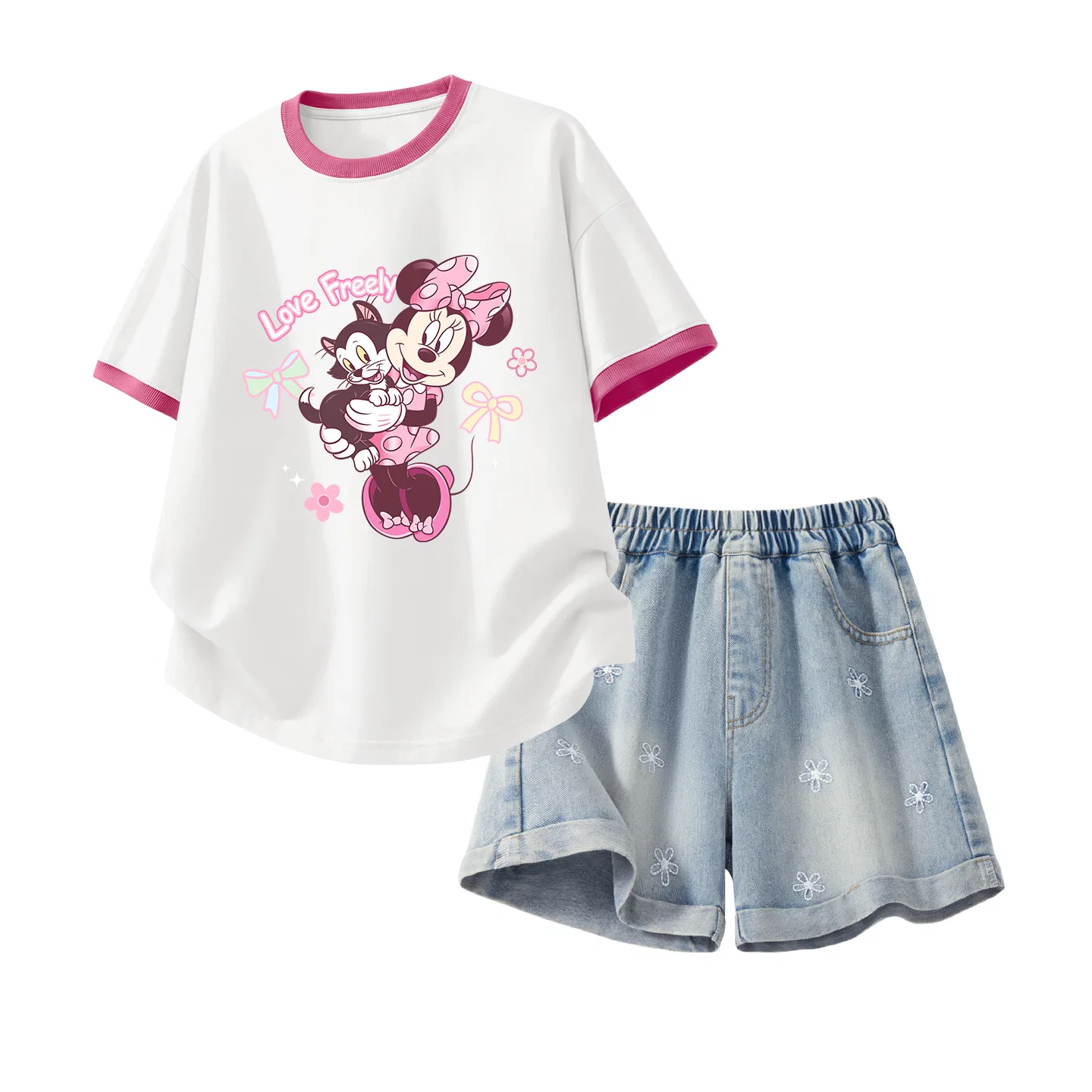 Детский спортивный костюм Disney Kids Casual Sportswear Crew Neck Thin Stretch Breathable бело-синий