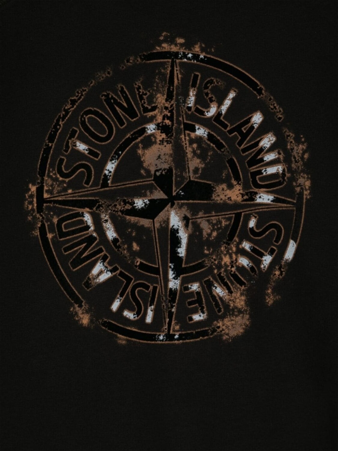 Stone Island Junior толстовка из органического хлопка с логотипом, черный — фото 3