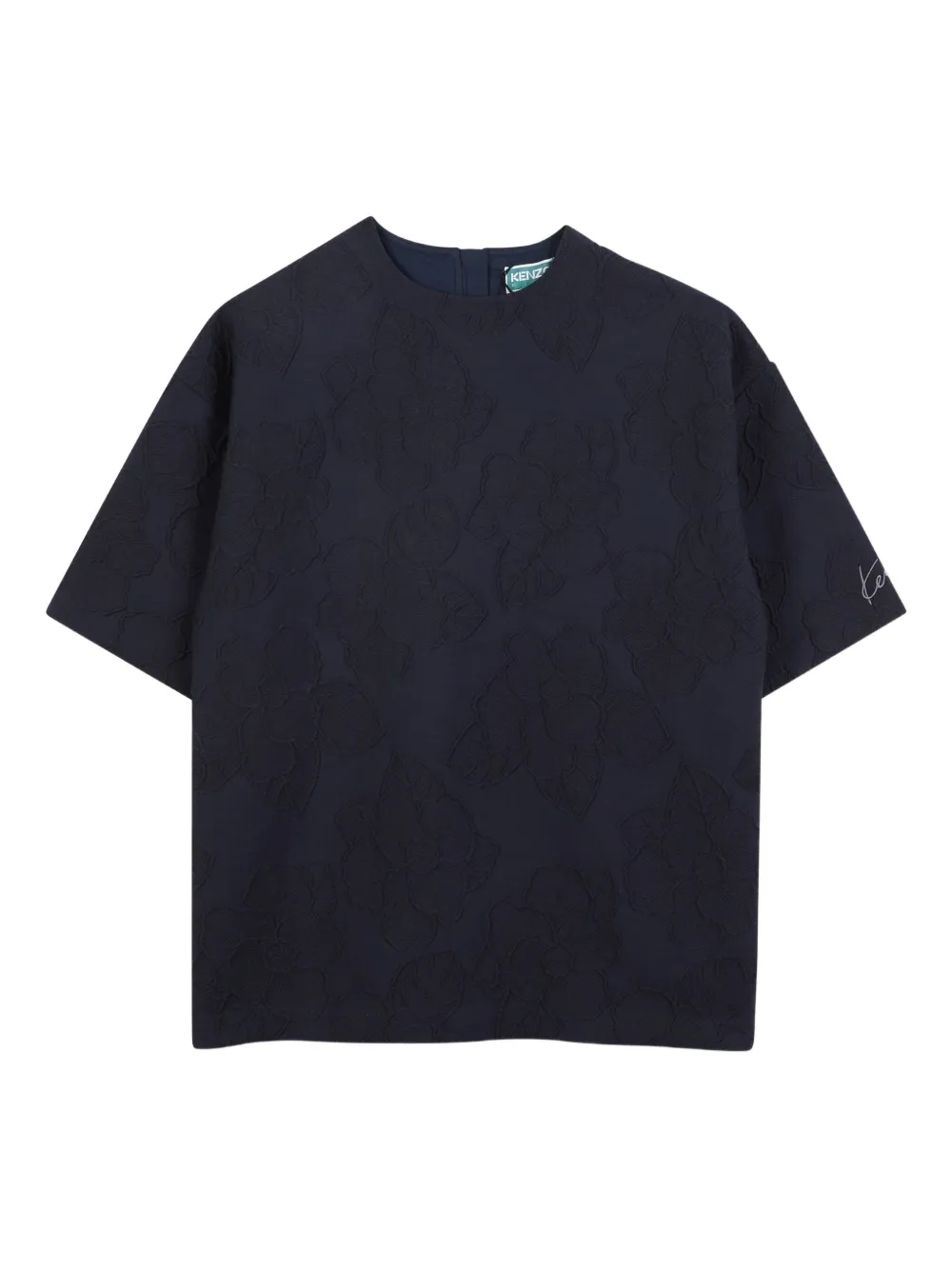

Жаккардовое платье с цветочным узором Kenzo Kids, синий