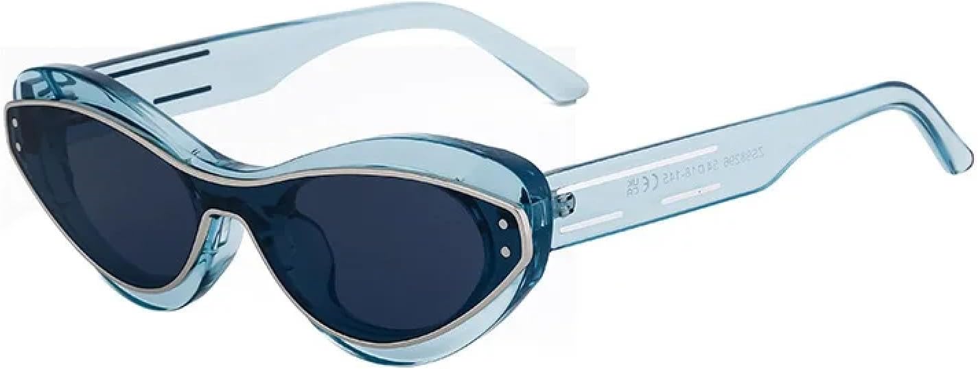 

Винтажные солнцезащитные очки «кошачий глаз» для женщин и мужчин, модные, популярные, роскошные, в стиле панк, с заклепками, цельные, с защитой от УФ-излучения UV400 TYUVIVO, Blue Black