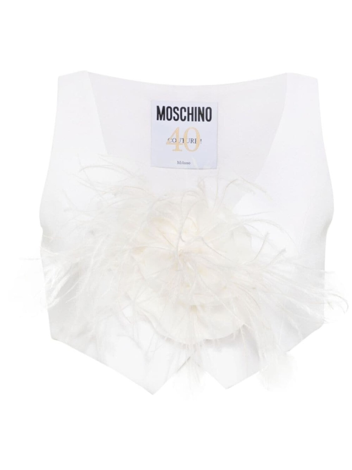 

Moschino укороченный жилет с брошью, белый