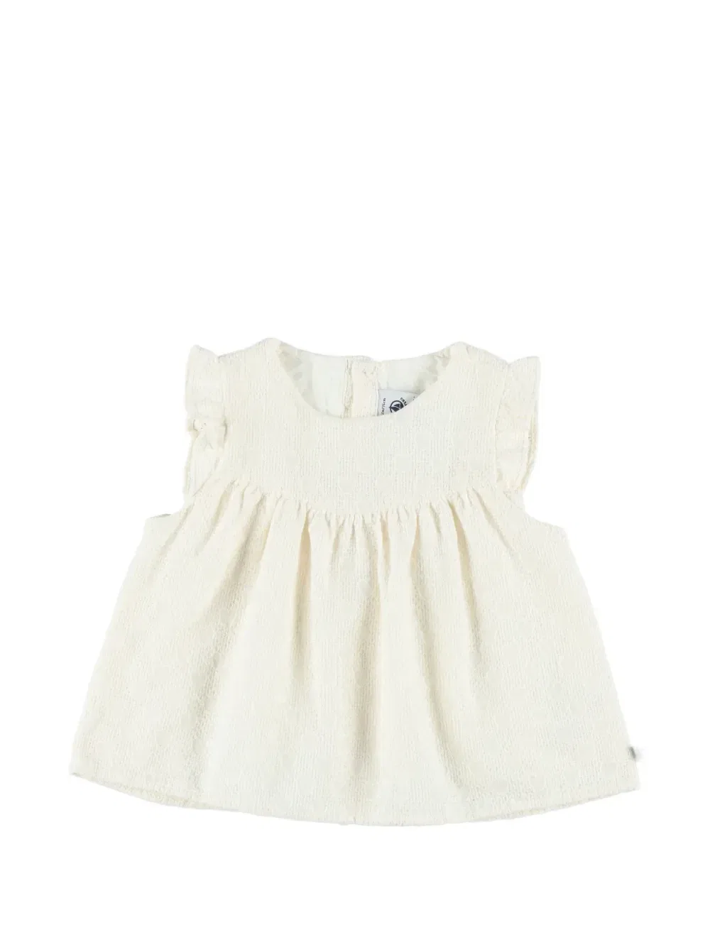 Комплект из топа и шорт с вышивкой Petit Bateau, бежевый — фото 3