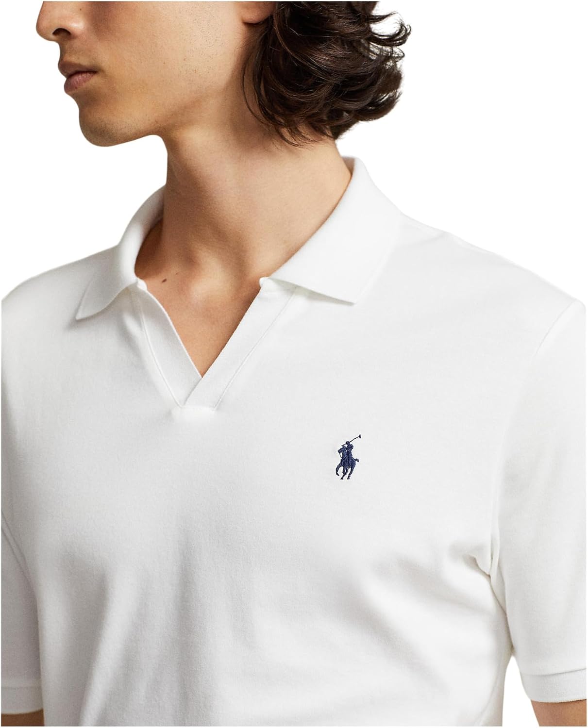 POLO RALPH LAUREN Мужская классическая поло из мягкого хлопка, White — фото 3