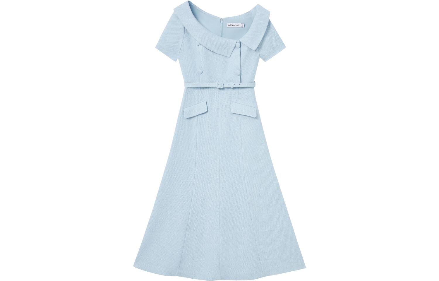 

Self-portrait Женское платье с коротким рукавом Self portrait в туманно-голубом цвете