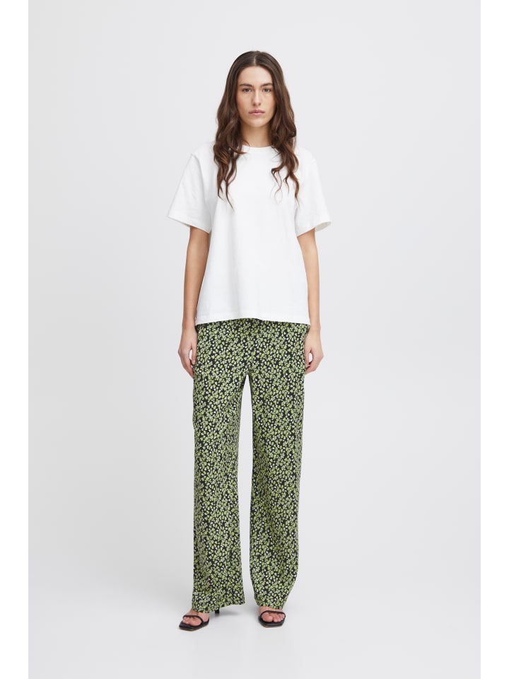 

ICHI Повседневные брюки IHAYA стандартного кроя цвета Sprucestone Flower Aop