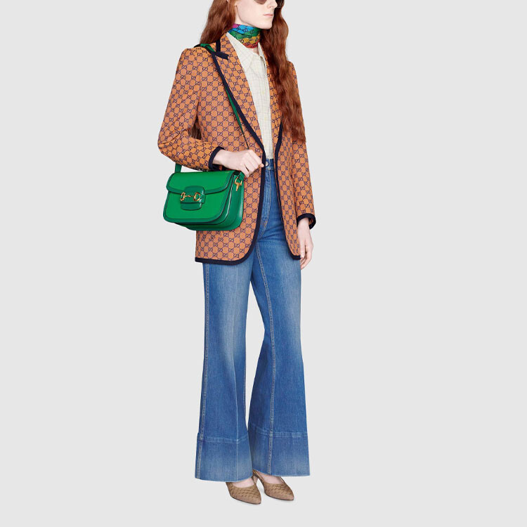 Рубашка женская Gucci с узором, классический крой, кремовый — фото 4