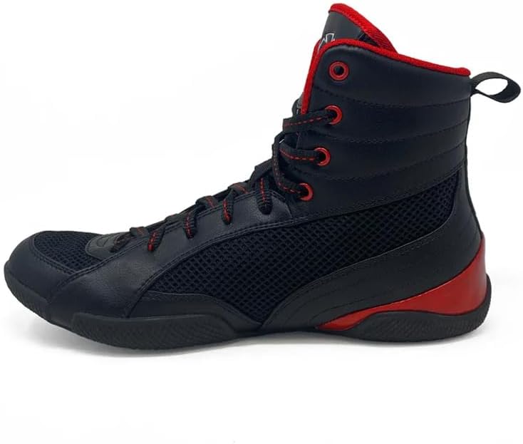Боксерские кроссовки RIVAL Boxing RSX-Guerrero Deluxe Mid-Top с улучшенной внутренней посадкой, черный/красный — фото 2
