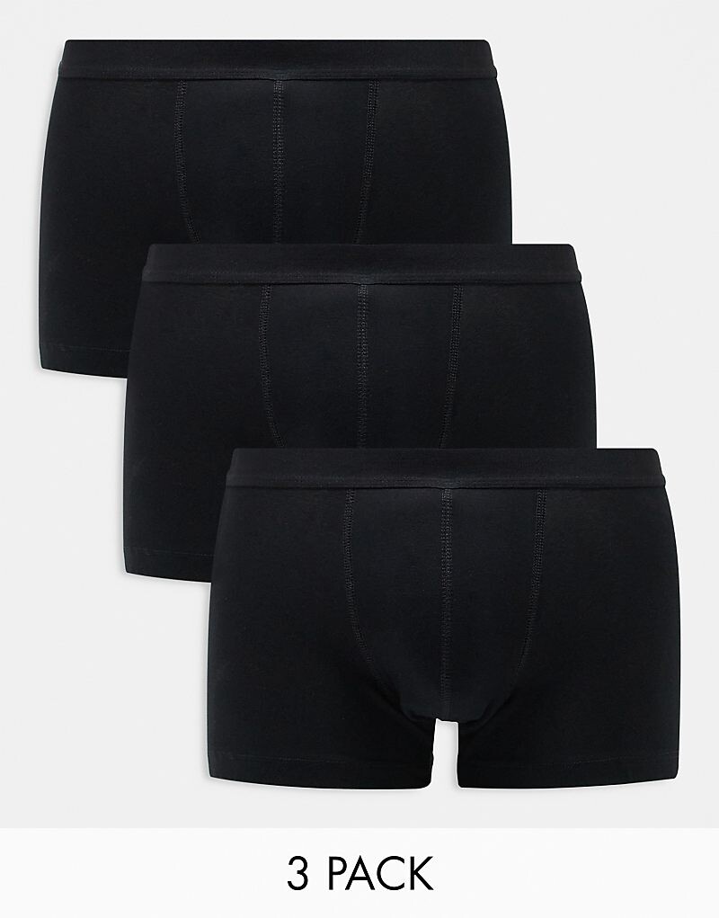 

Черные хлопковые трусы из трех пар ASOS DESIGN