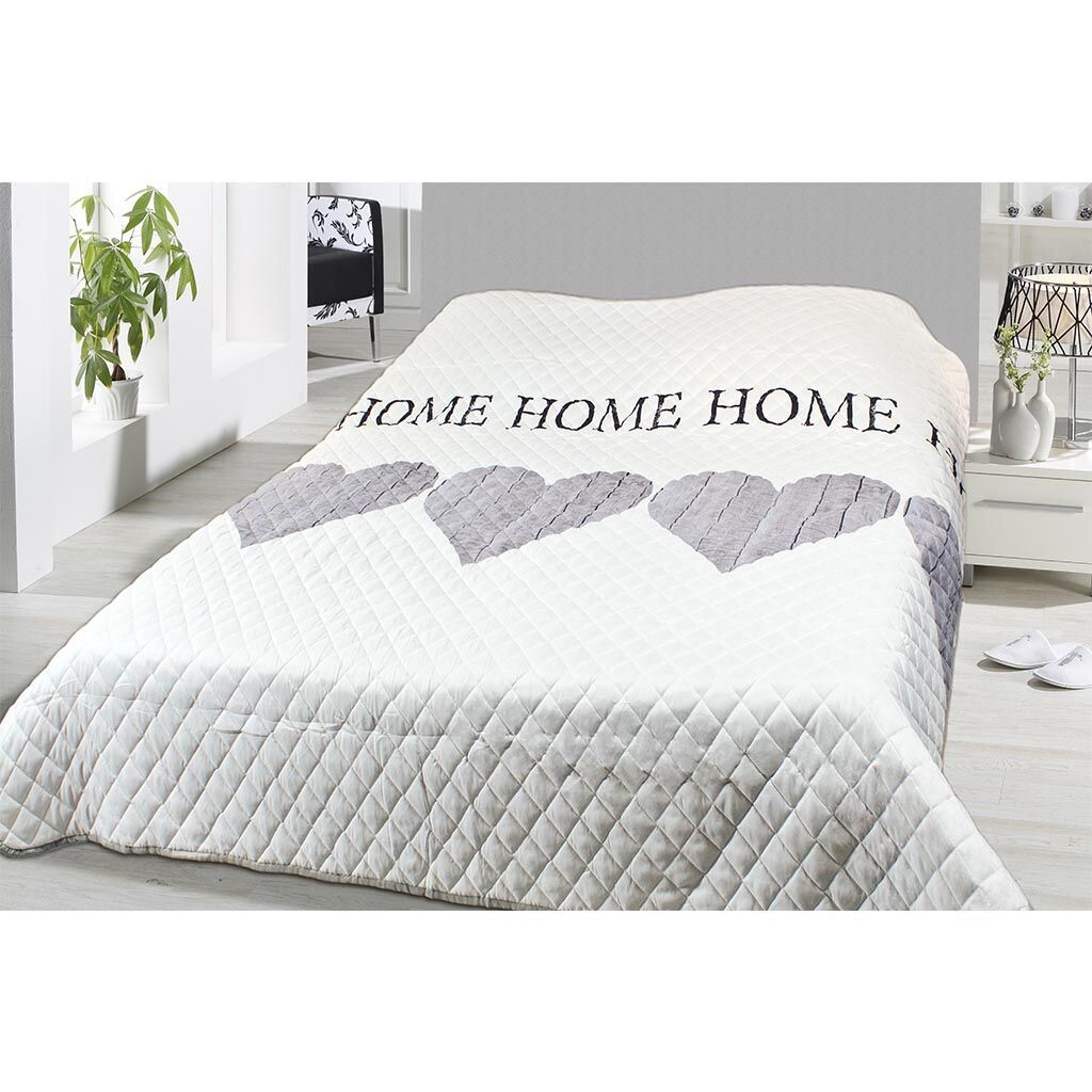 

Покрывало Home Good Night серо-белое стеганое одеяло, размер: 140х210 см, цвет: Домашний серый One-Home