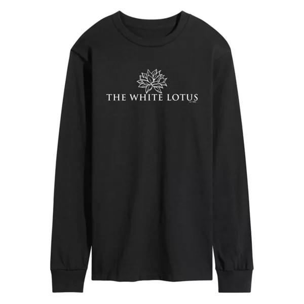 

Мужская белая футболка с длинным рукавом и логотипом Lotus Licensed Character, черный