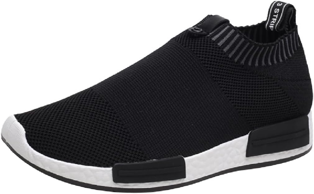 

Мужские слипоны Lexamen на вязаной дышащей сетке, кроссовки для тенниса и прогулок, однотонные, корейский стиль, мужские беговые кроссовки, черный