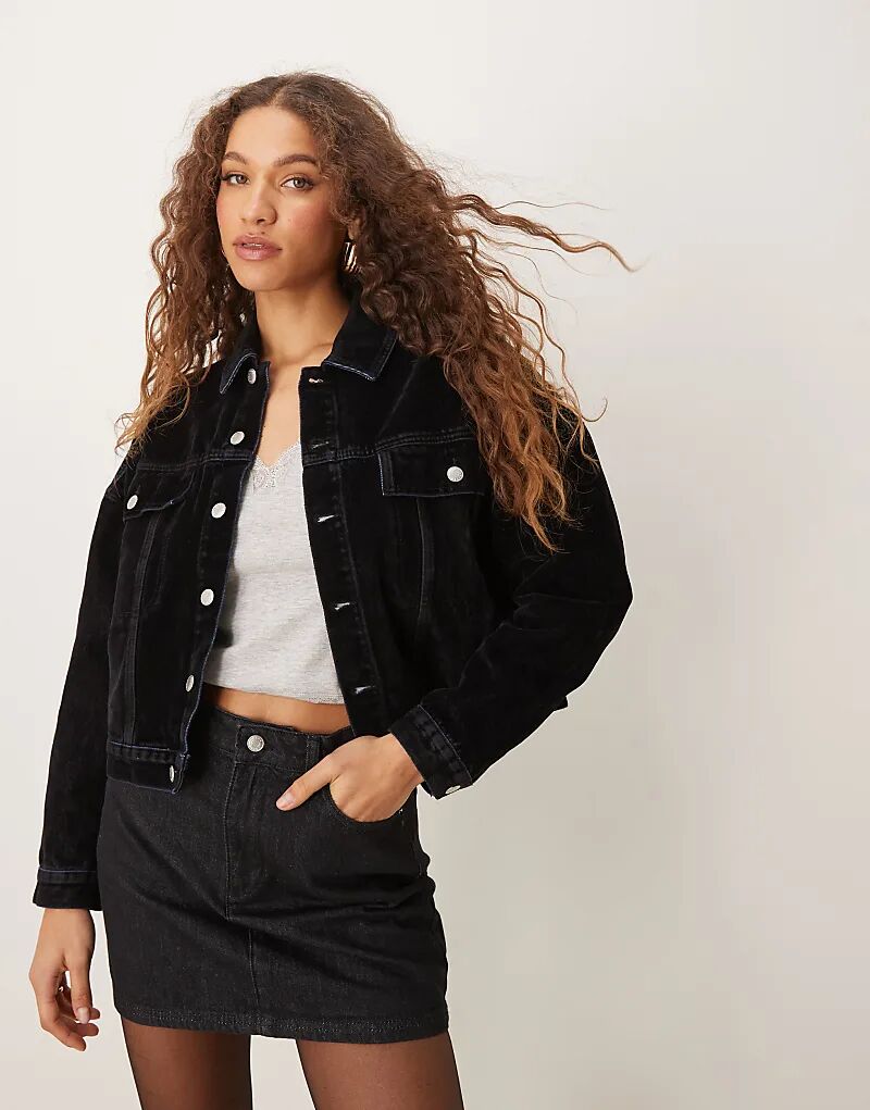 

Флокированная куртка в стиле вестерн синего цвета ASOS DESIGN