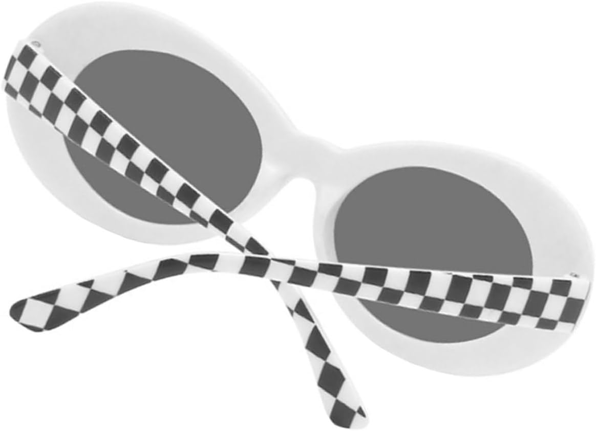 

Овальные солнцезащитные очки для женщин и мужчин в классическом ретро-стиле, белая клетчатая оправа, защита от УФ-излучения, летние очки унисекс, портативные солнцезащитные очки DIKACA, Multi -Material:PC -Size: 14