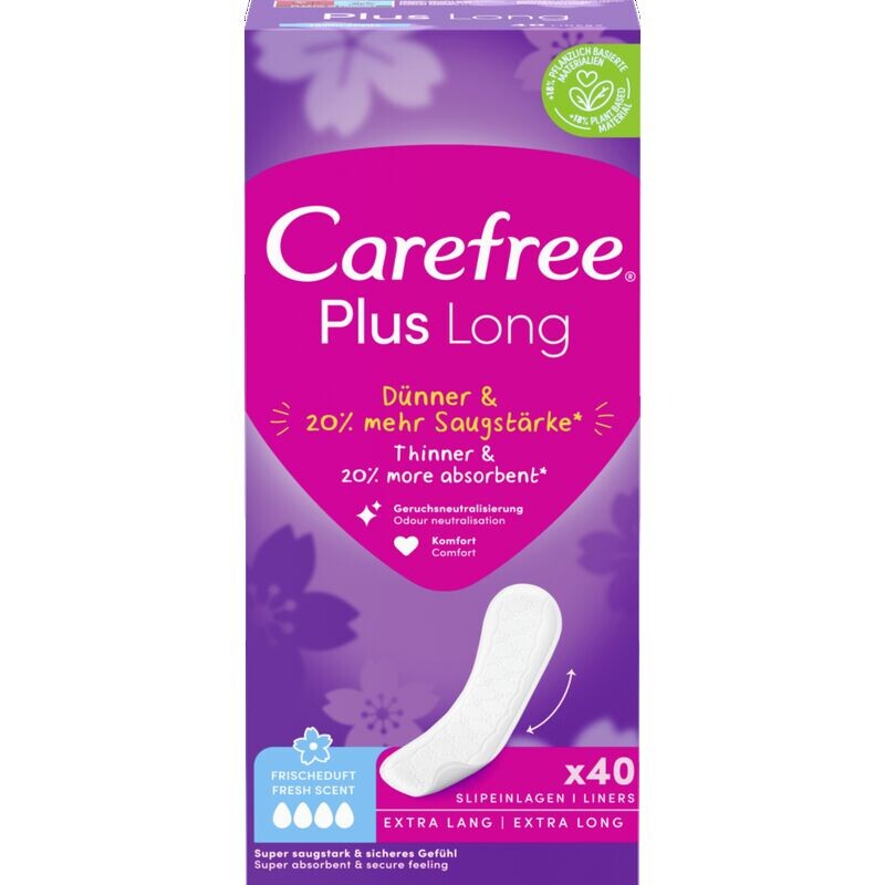 Прокладки для трусов Plus с длительным свежим ароматом Carefree, 40 шт.
