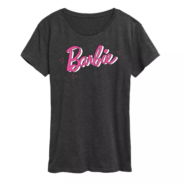 

Женская футболка с графическим логотипом Sketch Barbie, серый