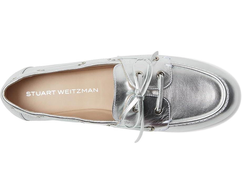 Балетки Stuart Weitzman Tinsley Moccasin, серебряный — фото 2