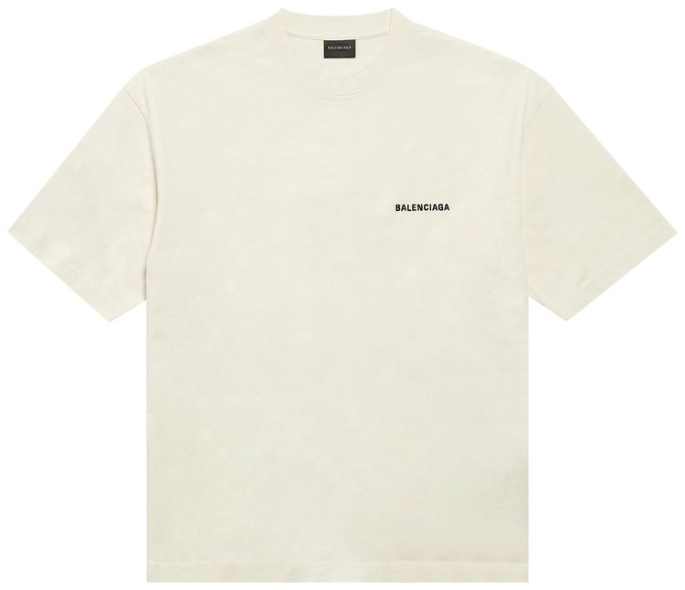 Футболка Balenciaga Medium Fit, бежевого цвета