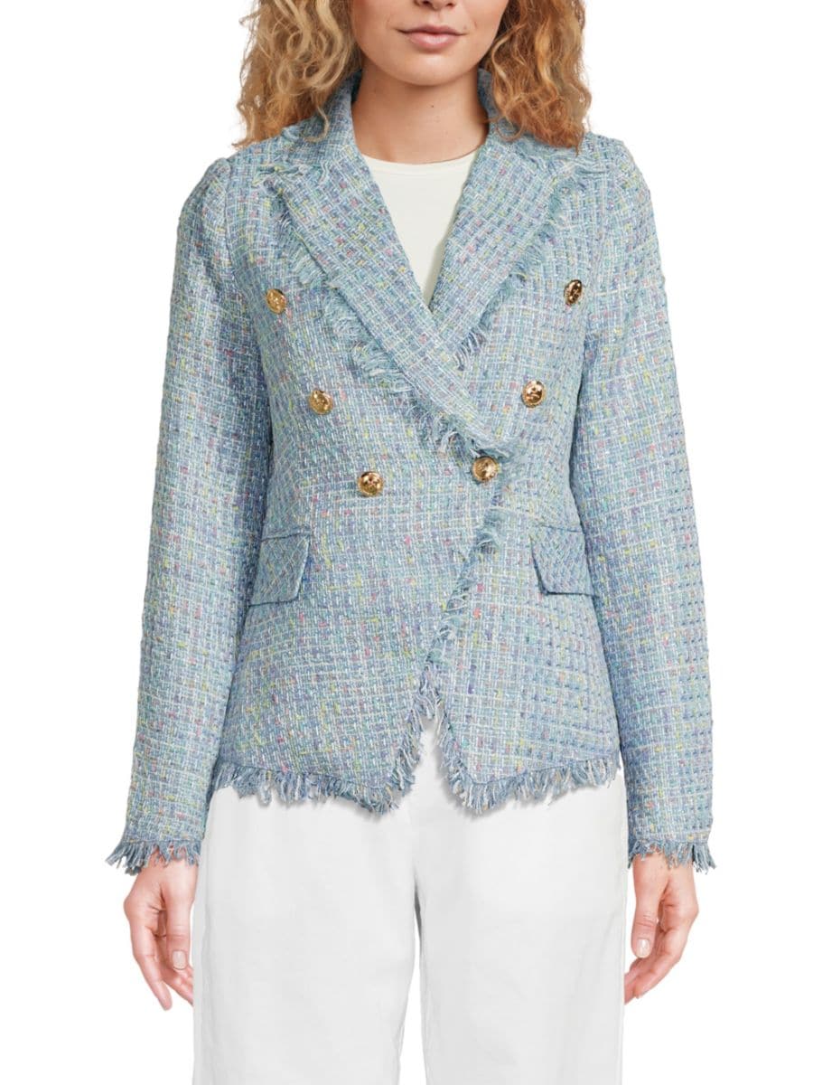

Твидовый блейзер Аннализ Walter Baker, цвет Blue Vista Tweed