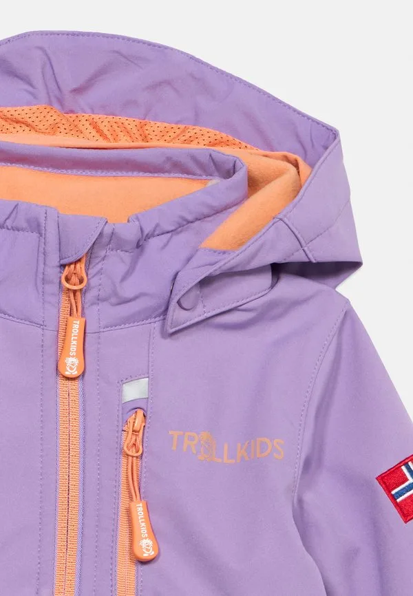 Куртка из мягкого материала balestand Trollkids, Violet Sorbet/Cornflower/Coral Haze — фото 4