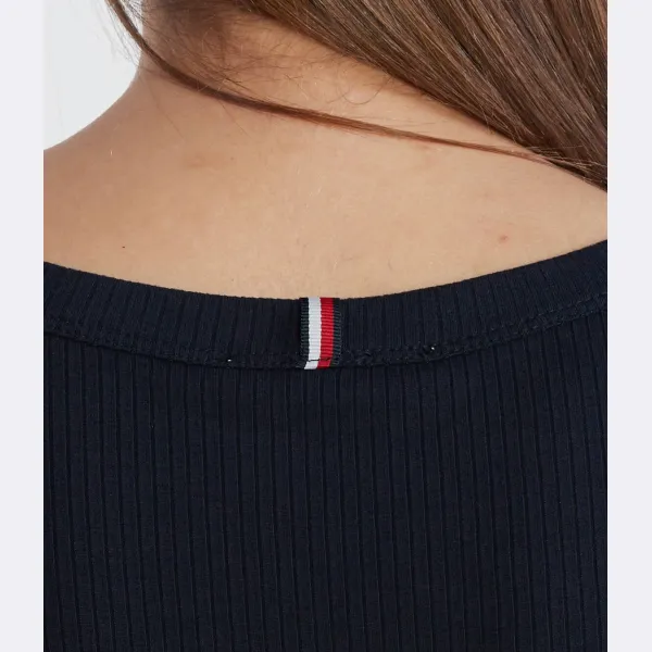 Блузка узкого кроя в рубчик 5x2 o-nk ls Tommy Hilfiger, синий — фото 4