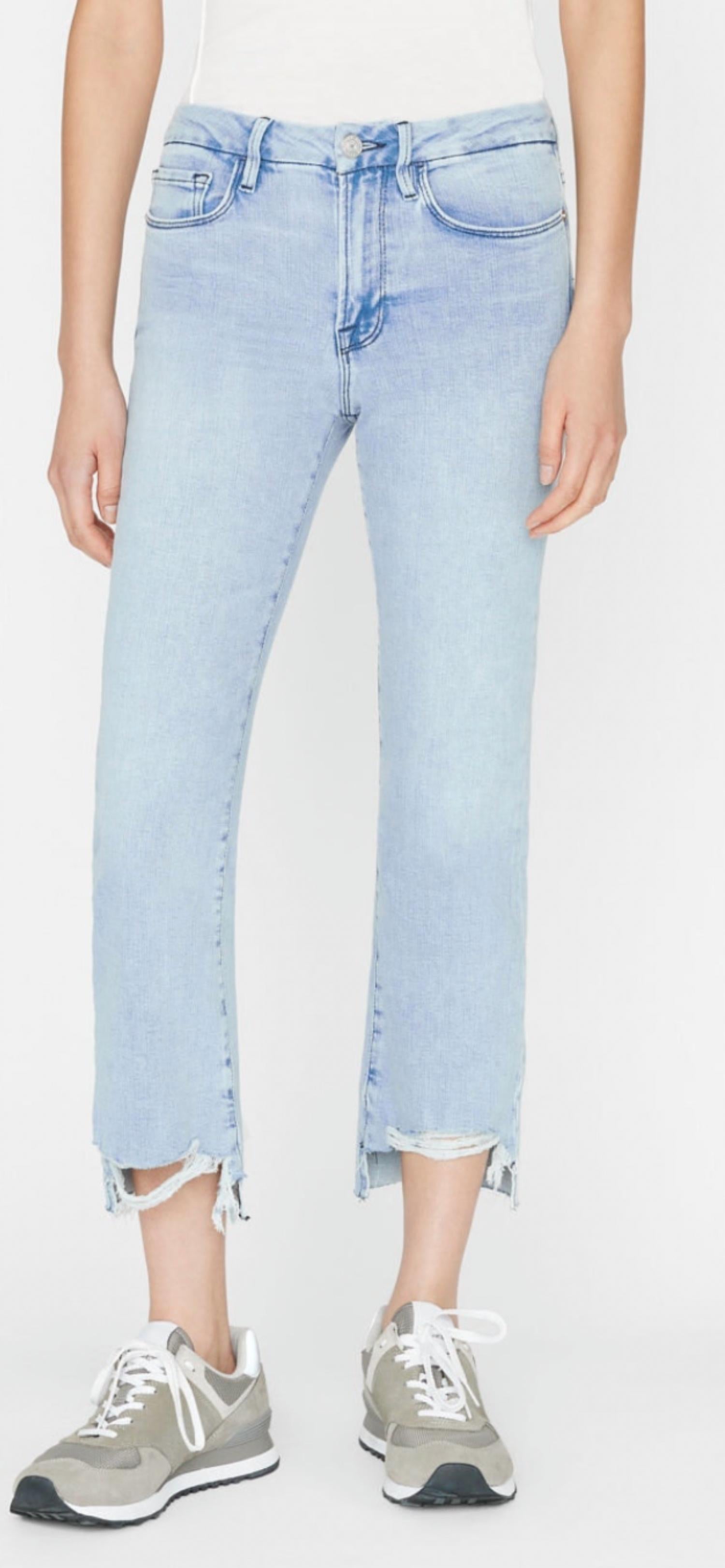 

Джинсы Le Crop Mini Boot Raw Stagger в стиле йорба-чжу FRAME, цвет yorba chew