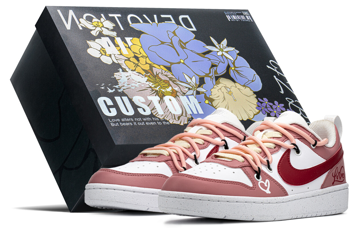 

Кроссовки Nike Court Borough Skateboard Shoes Women's Low-Top White Pink, Розовый, Кроссовки Nike Court Borough Skateboard Shoes Women's Low-Top White Pink