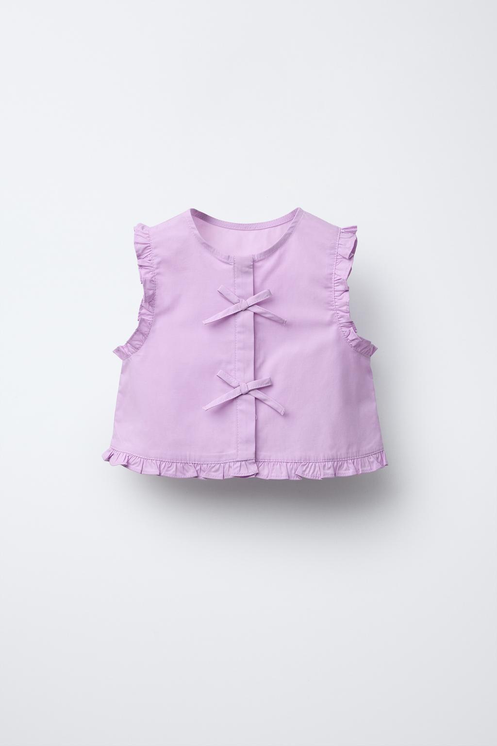 

Рубашка с бантиками ZARA, цвет Lilac