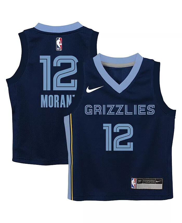 

Джерси для мальчиков и девочек Ja Morant Navy Memphis Grizzlies Swingman Player — Icon Edition Nike, синий