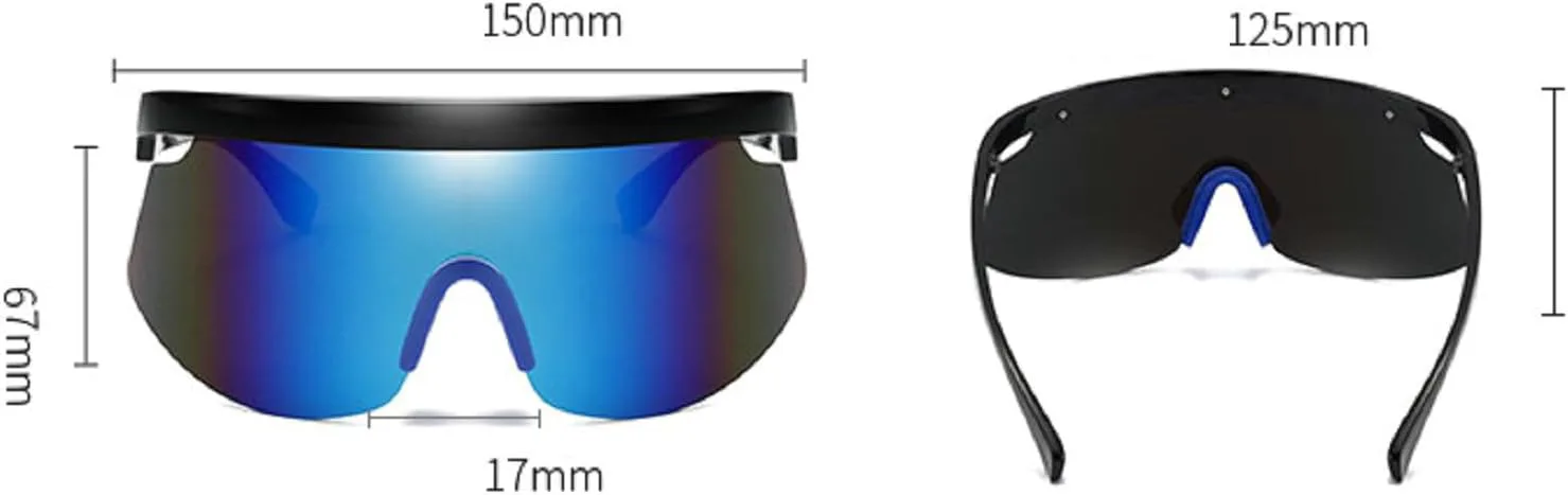 

Модные солнцезащитные очки большого размера для женщин и мужчин, стильные солнцезащитные очки-щитки с защитой от УФ-излучения UV400, обтекаемой формы, N45 mincl, Red