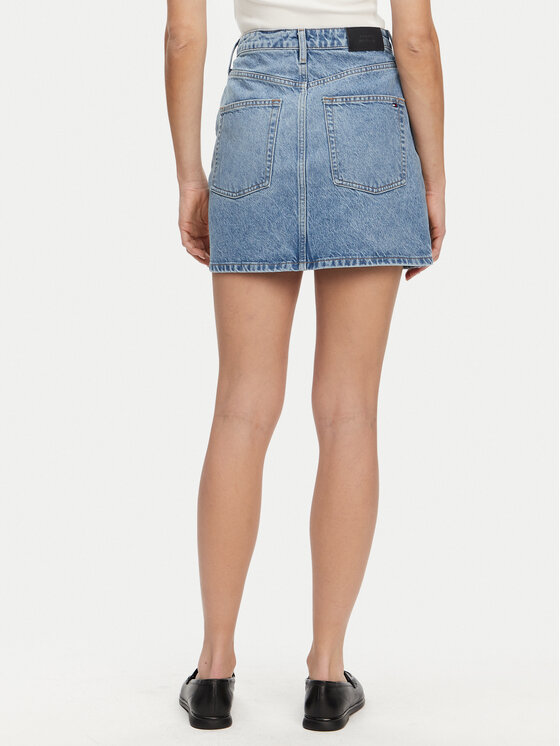 Джинсовая юбка обычного кроя WW0WW44392 Tommy Hilfiger, синий — фото 3