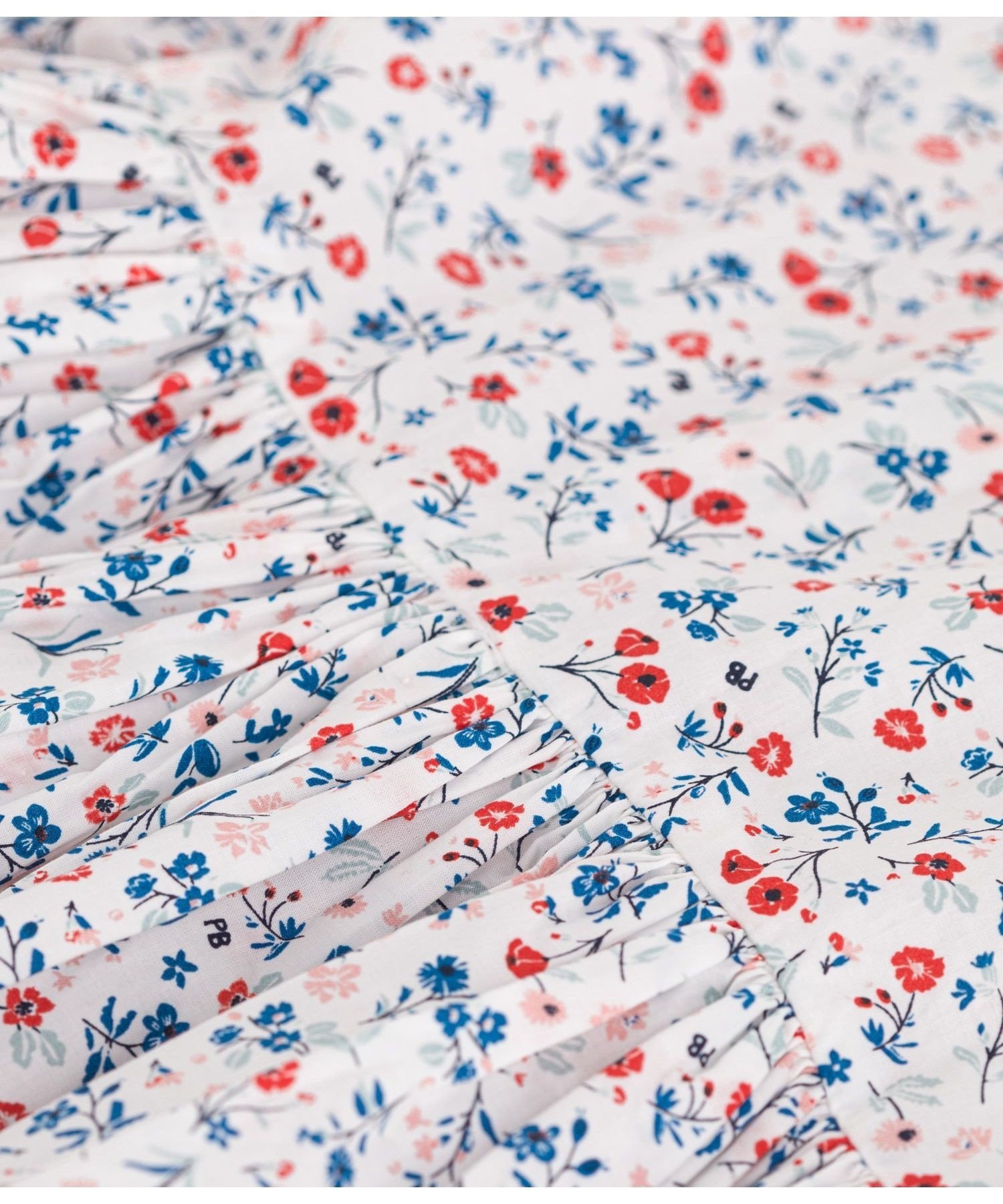 Платье с короткими рукавами PETIT BATEAU, Off-white/multicolor