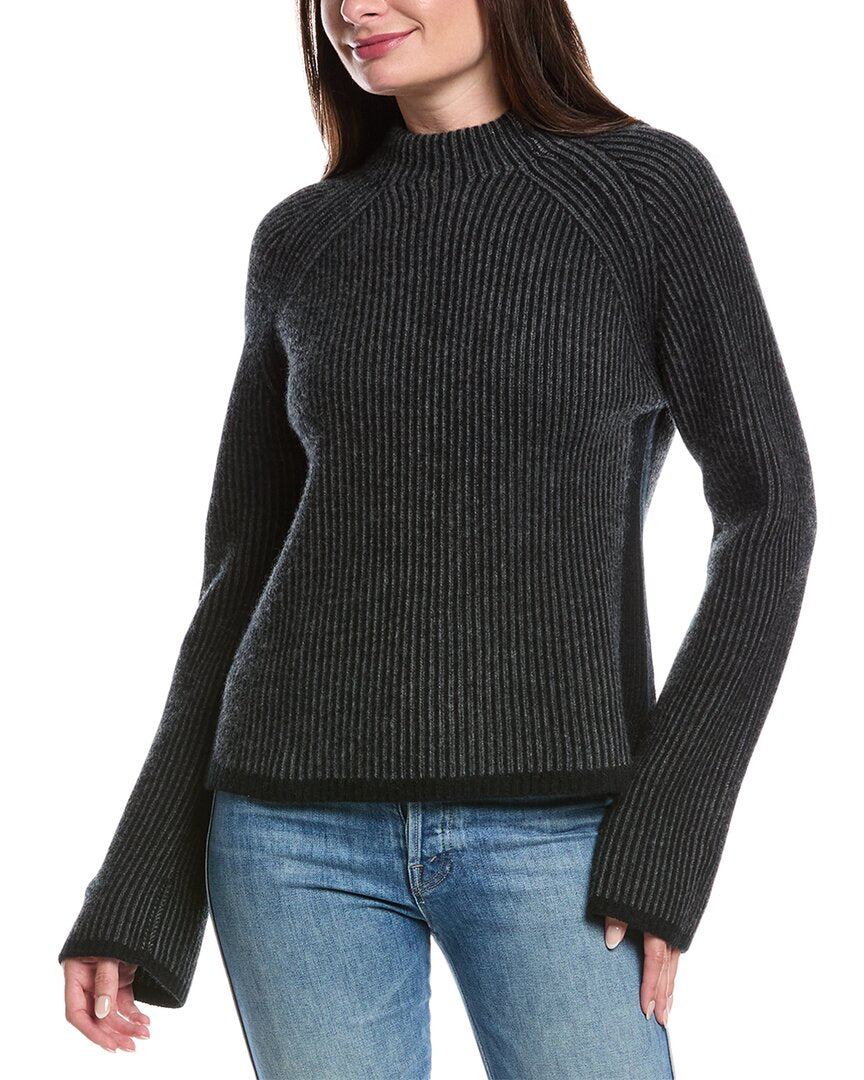 

Кашемировый свитер с косичкой и воротником-воронкой Forte Cashmere, черный