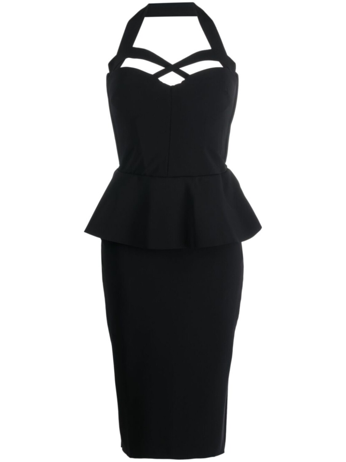 

CHIARA BONI La Petite Robe ruffled halterneck midi dress, черный