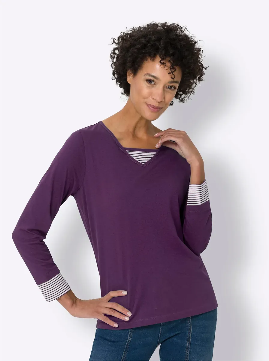 

Рубашка Classic Basics с длинными рукавами "Shirt", цвет Traube