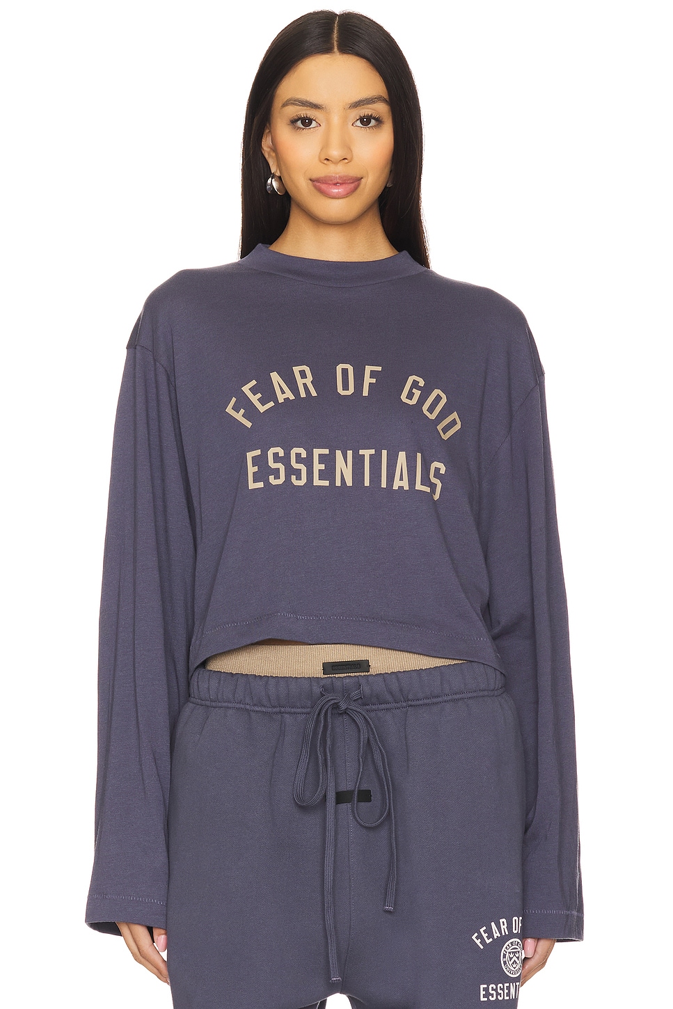 

Укороченная футболка с длинным рукавом Fear Of God Essentials, marine