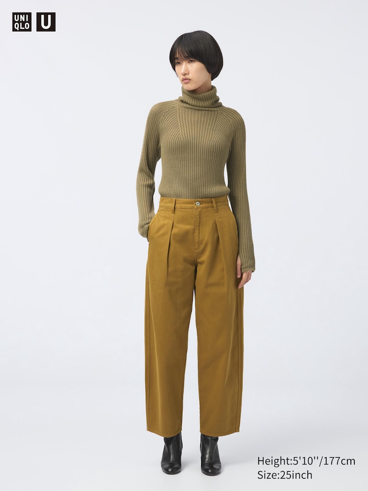 

Джинсовые плиссированные брюки Uniqlo, цвет 49 желтый