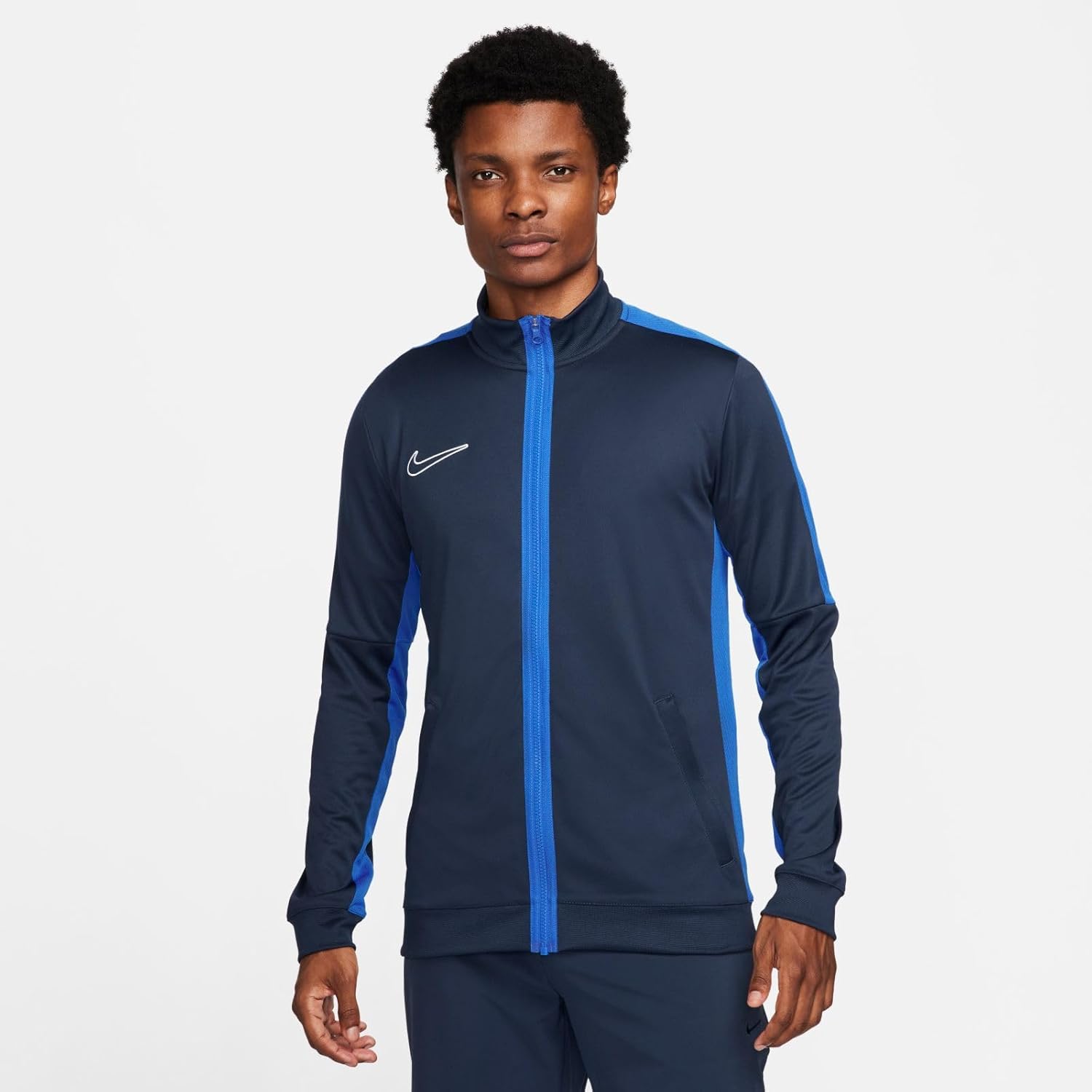 Футбольная куртка Nike M Nk Df Acd23 Trk Jkt K Knit для мужчин, Obsidian/Royal Blue/White — фото 2