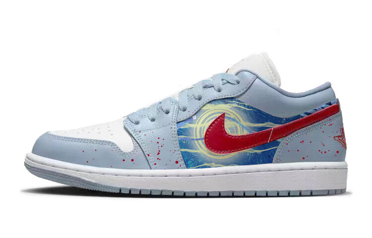 

Кроссовки Air JORDAN 1 Vintage Basketball Shoes Women's Low-Top Blue White, синий