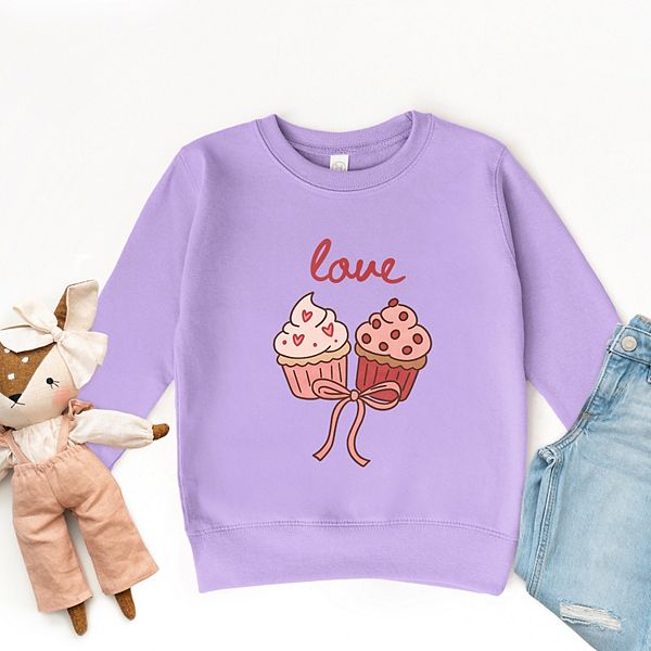 Свитшот Love cursive cupcakes coquette с принтом для малышей The Juniper Shop, White — фото 2