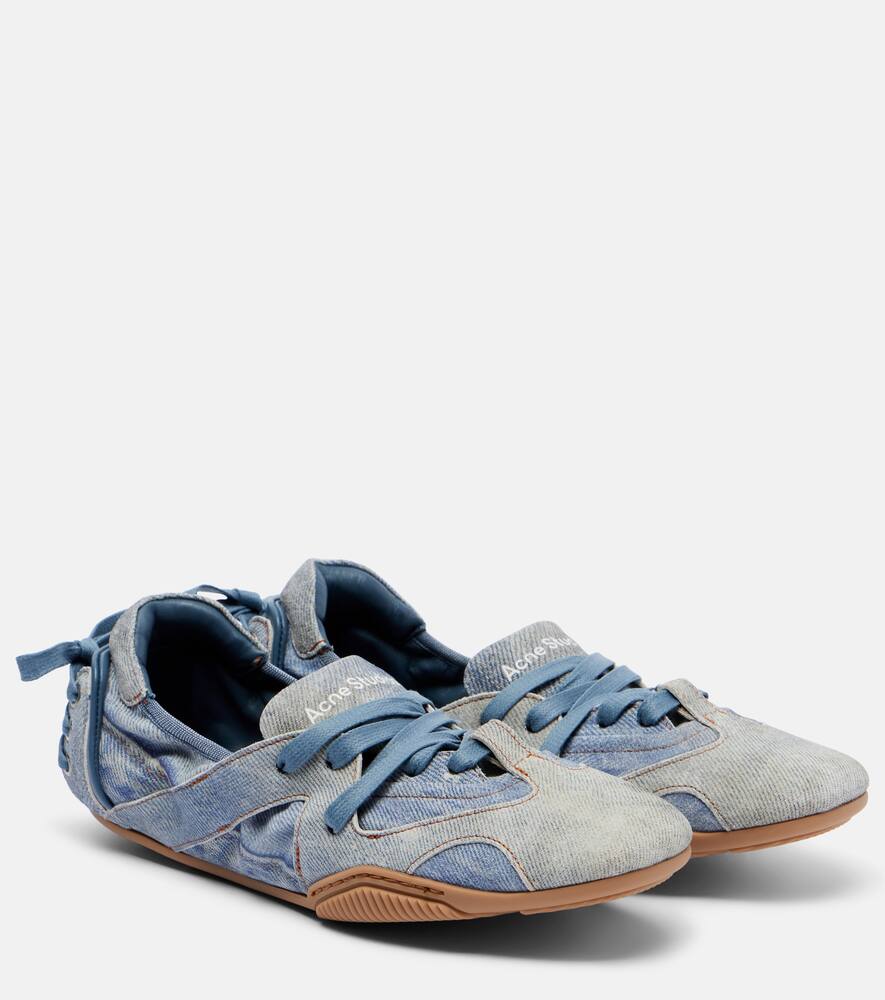 Тромплей кожаные балетки Acne Studios, Light Blue