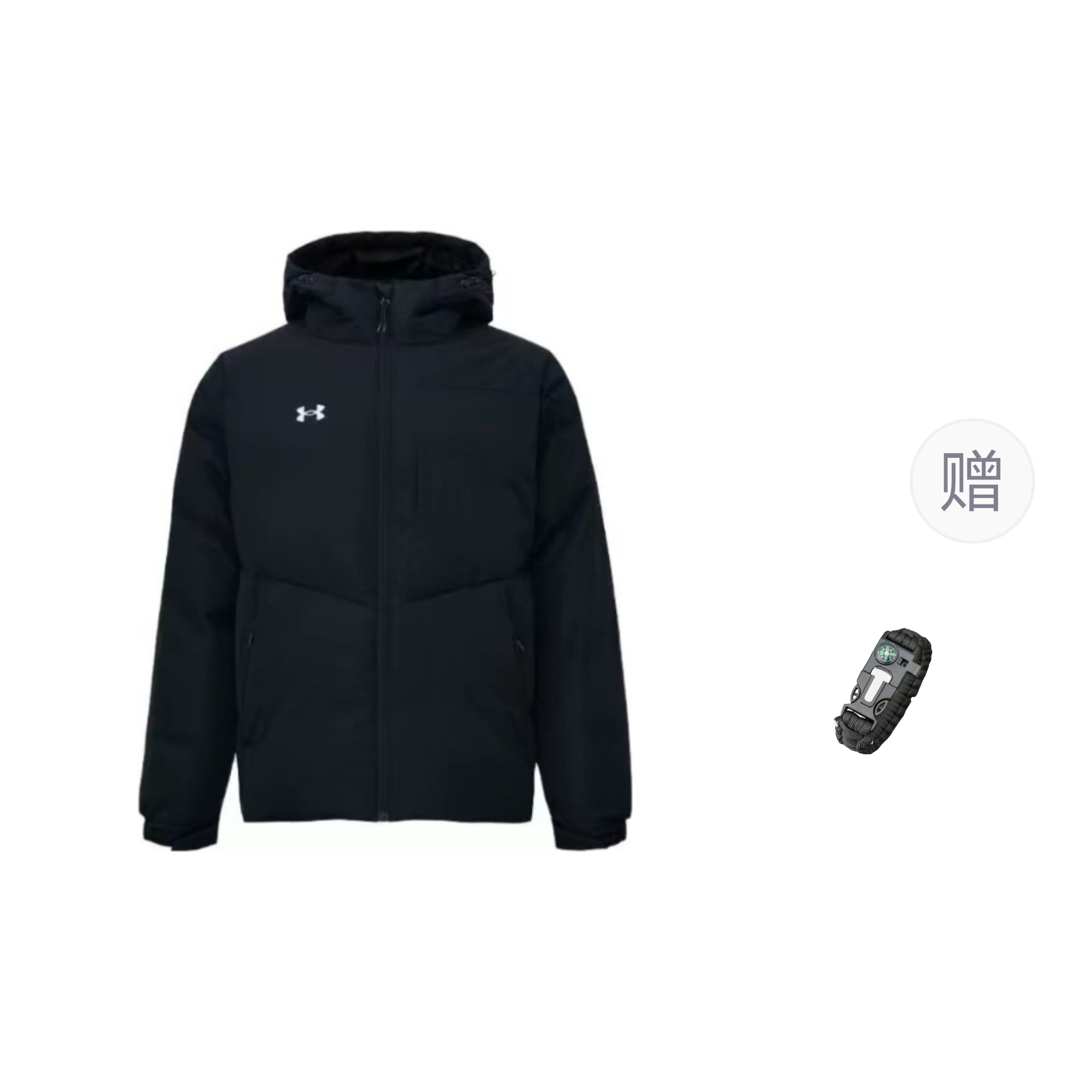

Under Armour Мужская куртка черная с браслетами для выживания, Black (Comes with Survival Bracelet)
