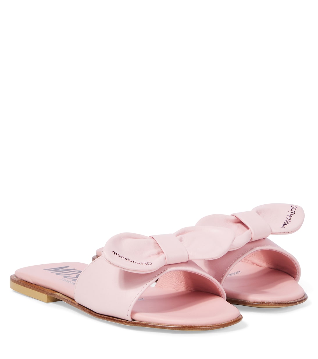 

Кожаные сандалии Moschino Kids, розовый