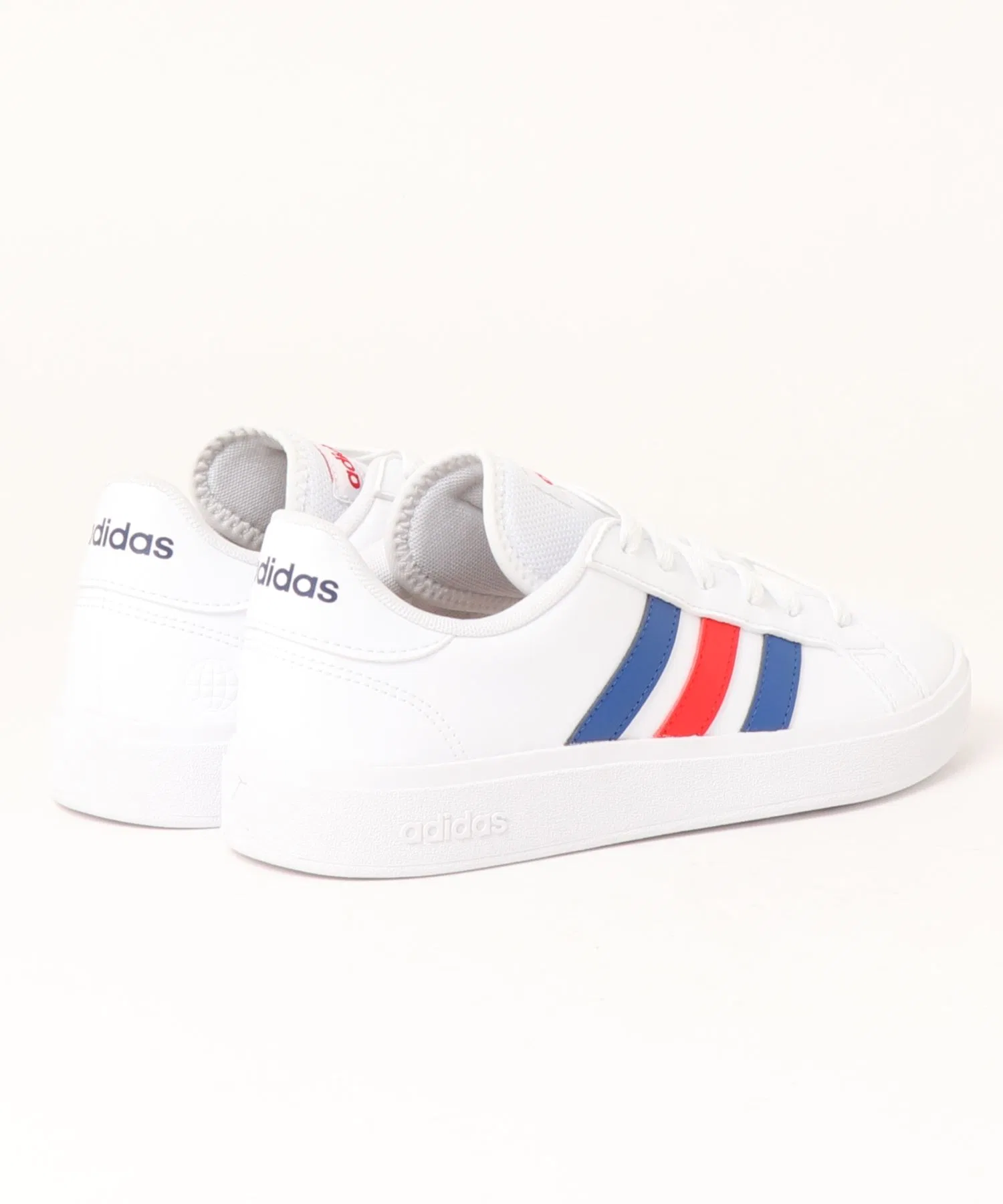 Мужские/женские кроссовки adidas GRAND COURT BASE 2.0 с полосками бело-чёрные — фото 2