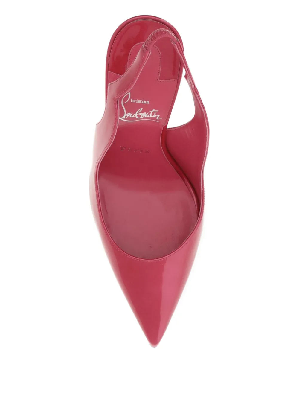 Туфли-лодочки из лакированной кожи с открытой пяткой 100 мм Christian Louboutin, красный — фото 3