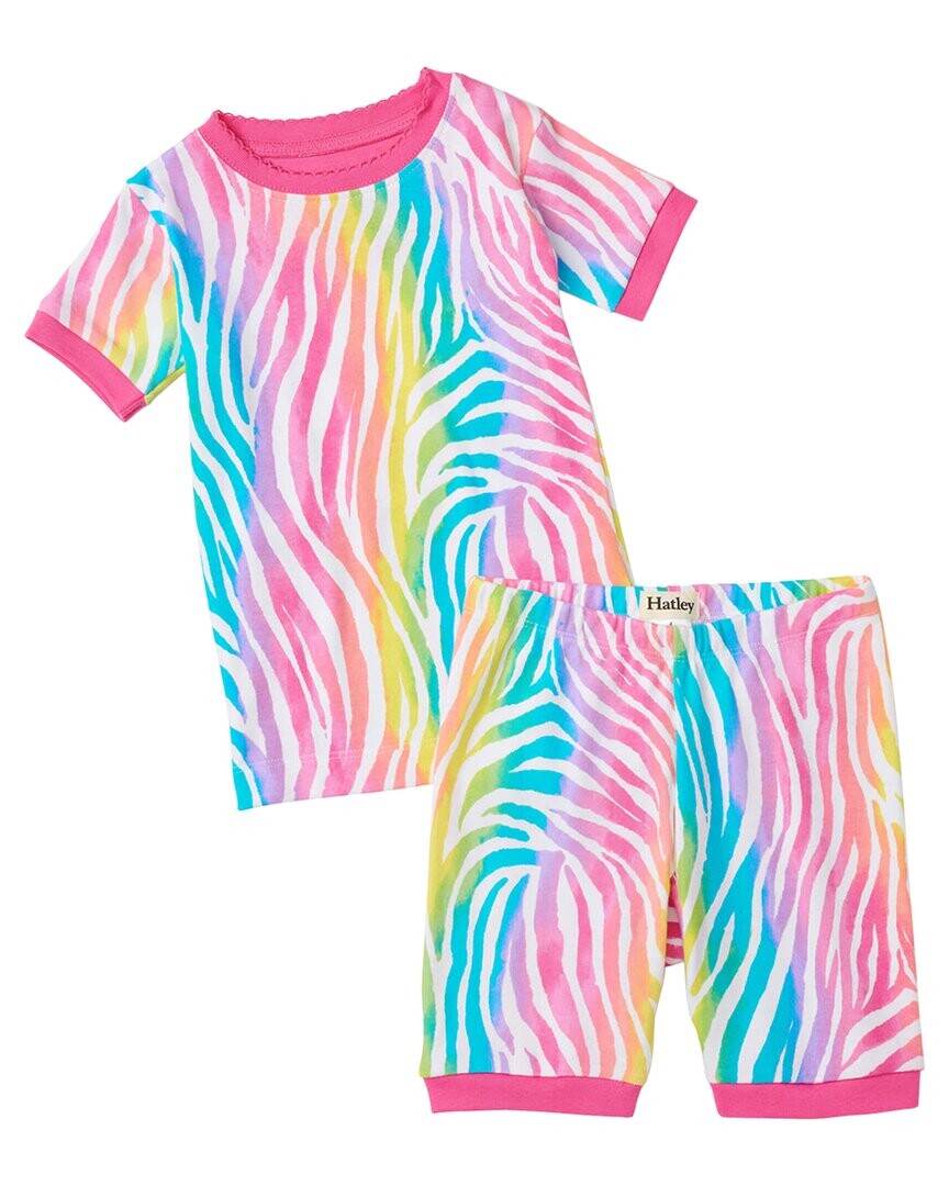 

Короткий пижамный комплект Hatley Rainbow Zebra, красный