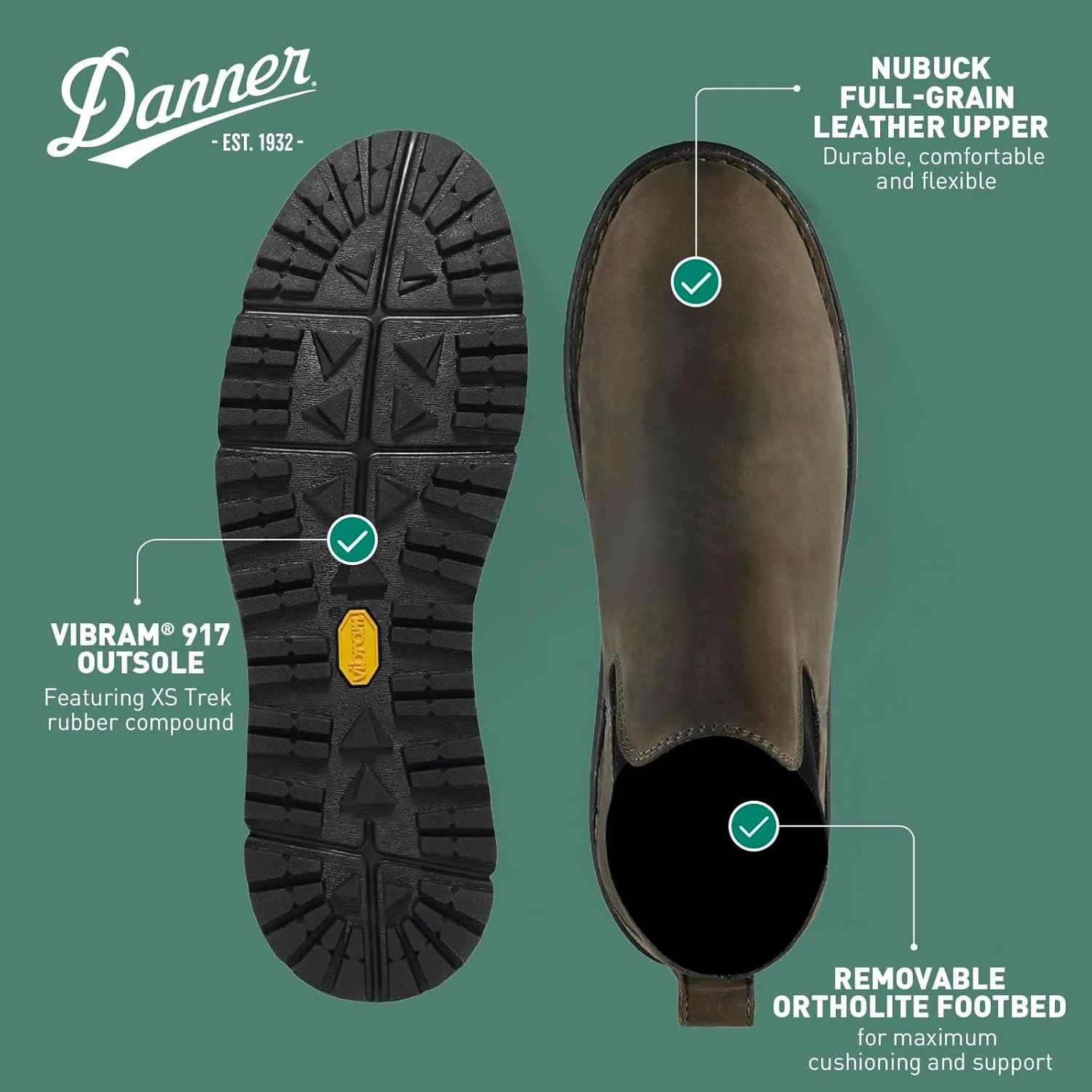 Ботинки Danner mens Tramline Chelsea 917, коричневый — фото 4