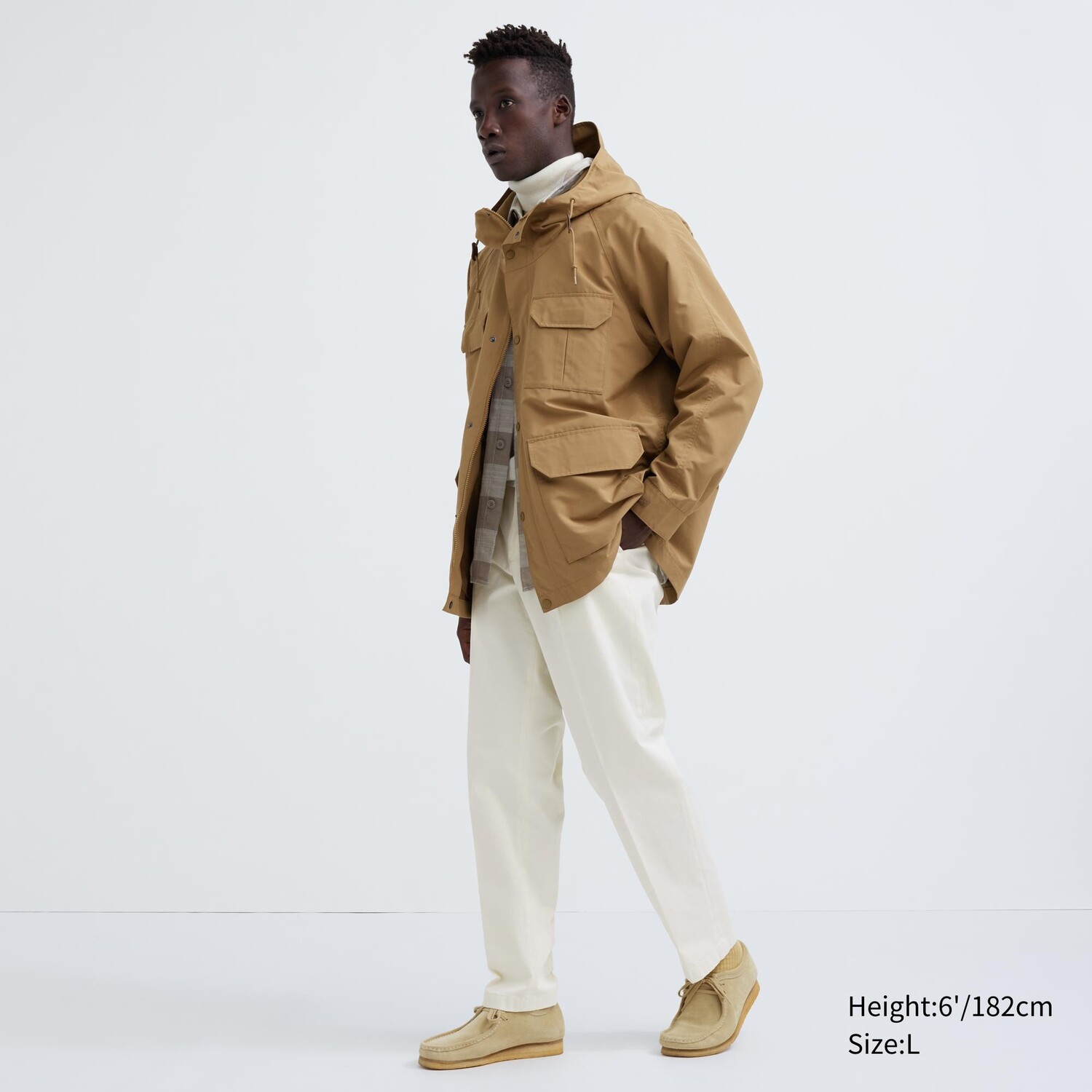 

Брюки UNIQLO smart из хлопка, молочный